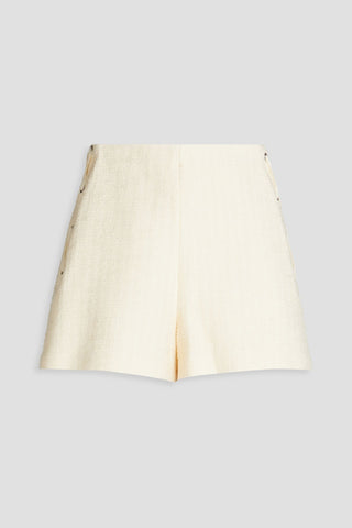 MAJE LACE-UP COTTON-BLEND TWEED SHORTS - Size 34