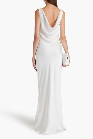 NORMA KAMALI DRAPED SATIN-CREPE GOWN - Size 40