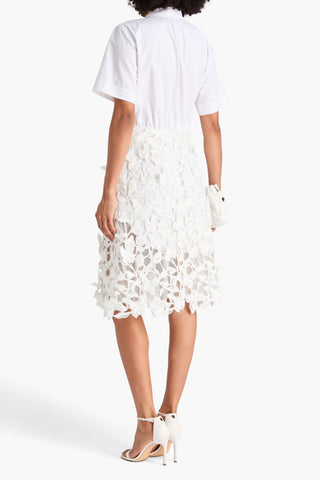 SIMKHAI COLETTE GUIPURE LACE AND COTTON-POPLIN SHIRT DRESS - Size 6