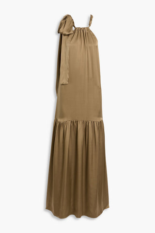 VERONICA DE PIANTE HARPER SILK-CHARMEUSE MAXI DRESS - Size 40