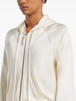 Tom Ford Refined Jersey Full-Zip Hoodie White