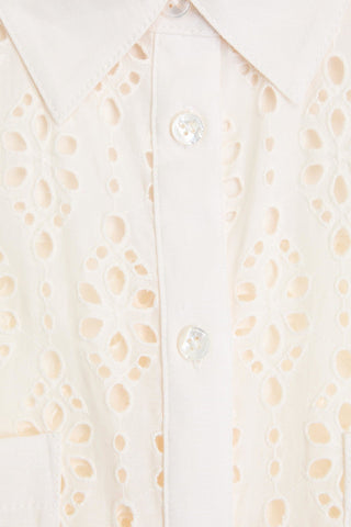 VERONICA BEARD ADERES BRODERIE ANGLAISE COTTON SHIRT - Size 10