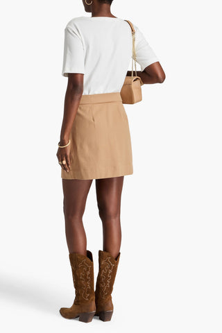 VERONICA BEARD ELOWYN JERSEY-PANELED COTTON-GABARDINE MINI DRESS - Size L