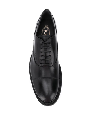 Tods Leather Cap-Toe Oxfords with Lug Sole