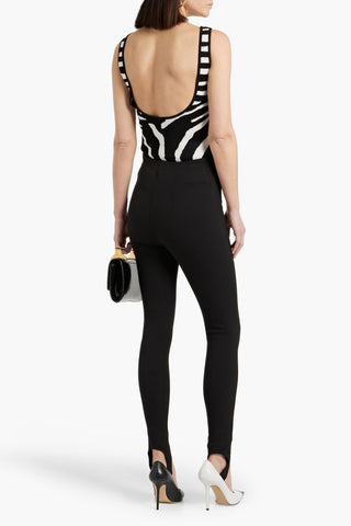 BALMAIN COTTON-BLEND STIRRUP LEGGINGS - Size 36