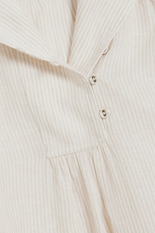 ULLA JOHNSON DANIA STRIPED LINEN MINI DRESS - Size 6