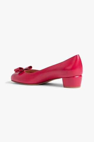 FERRAGAMO VARA BOW-DETAILED LEATHER PUMPS - Size 8