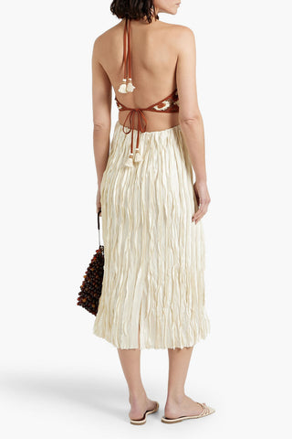 JOHANNA ORTIZ PWANI CROPPED CROCHET HALTERNECK TOP - Size 6