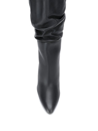 Tom Ford Leather Slouchy Pointed-Toe Stiletto Boots