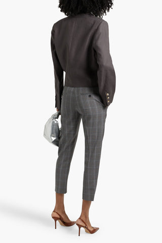 ISABEL MARANT NOAH CROPPED PRINCE OF WALES CHECKED WOOL TAPERED PANTS - Size 36