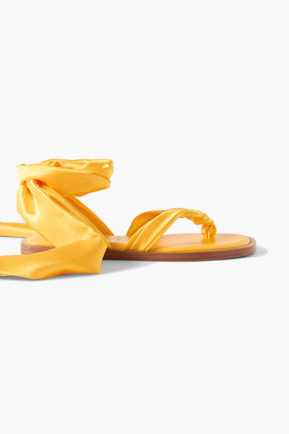 CHRISTIAN LOUBOUTIN NILO DU DESERT TIE-DETAILED SATIN-CREPE SANDALS - Size 38