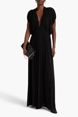 PHILOSOPHY DI LORENZO SERAFINI DRAPED JERSEY MAXI DRESS - Size 40