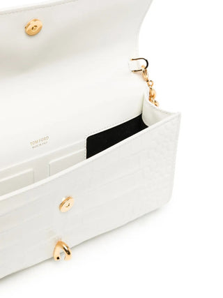 Tom Ford TOM FORD Crocodile-Effect Leather Chain Clutch Bag