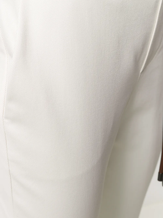 Brunello Cucinelli Cotton Twill Drawstring Trousers with Leather Tie-Waist