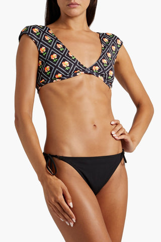CAROLINE CONSTAS PRINTED BIKINI TOP - Size XL