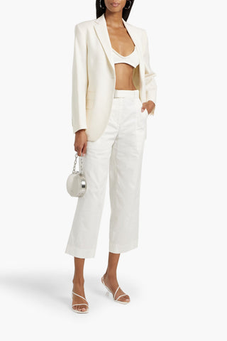 SIMKHAI JENNY BELTED CROPPED COTTON-BLEND WIDE-LEG PANTS - Size 4