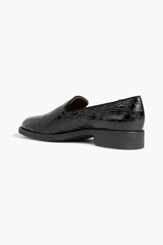 GIUSEPPE ZANOTTI DORIES CROC-EFFECT LEATHER LOAFERS - Size 37.5