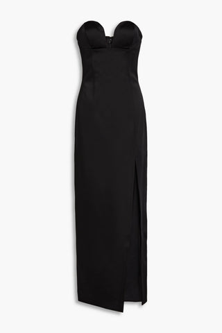 SARA BATTAGLIA STRAPLESS SATIN MAXI DRESS - Size 42