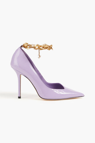 JIMMY CHOO DIAMOND TALURA 100 PATENT-LEATHER PUMPS - Size 41