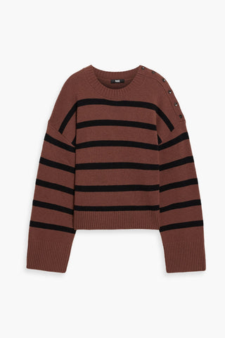 PAIGE ZOFIA STRIPED INTARSIA-KNIT SWEATER - Size M