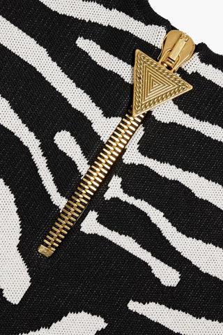 BALMAIN ZEBRA-JACQUARD BODYSUIT - Size 36