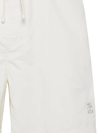 Brunello Cucinelli Technical Fabric Drawstring Swim Shorts Light Beige