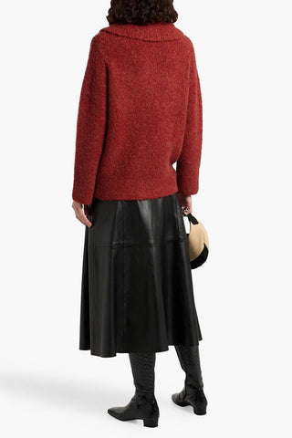 VINCE BRUSHED BOUCL-KNIT TURTLENECK SWEATER - Size M
