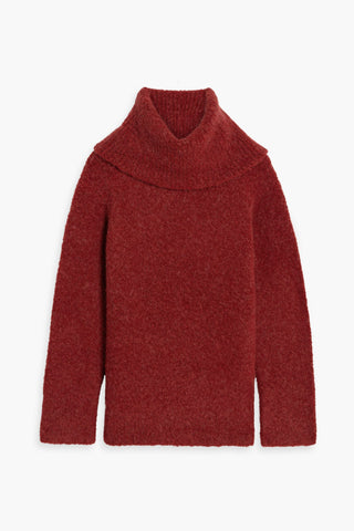 VINCE BRUSHED BOUCL-KNIT TURTLENECK SWEATER - Size M