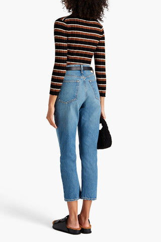 RAG & BONE NINA CROPPED FADED HIGH-RISE SLIM-LEG JEANS - Size 28