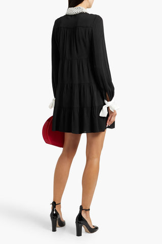 ALICE + OLIVIA MEEKO EMBELLISHED TWILL MINI SHIRT DRESS - Size 0