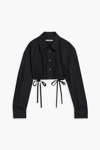 ALEXANDER WANG CROPPED COTTON-POPLIN SHIRT - Size L