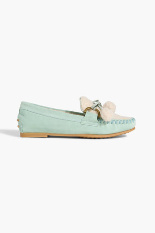 TOD'S SHEARLING-LINED SUEDE LOAFERS - Size 39