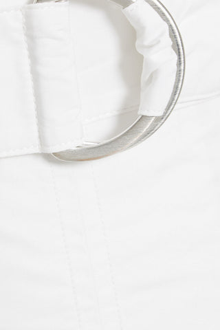 3.1 PHILLIP LIM BELTED PLEATED COTTON-BLEND MIDI SKIRT - Size 2