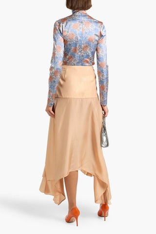 STELLA MCCARTNEY ASYMMETRIC SILK-SATIN MAXI SKIRT - Size 40