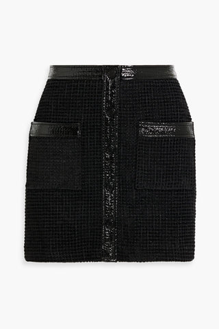 MAJE COTTON-BLEND TWEED MINI SKIRT - Size 40