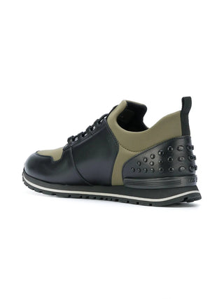 Tods Leather and Technical Fabric Paneled Low-Top Sneakers