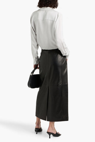 THEORY LEATHER MIDI SKIRT - Size 0