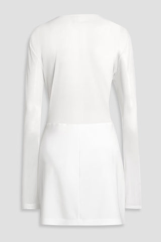 NORMA KAMALI DASH DASH STRETCH-MESH AND JERSEY MINI DRESS - Size 42
