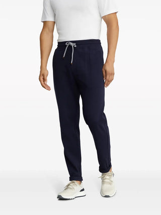 Brunello Cucinelli Cotton-Blend Drawstring Jogger Trousers Cobalt Blue