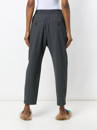 Brunello Cucinelli Gabardine Tailored Trousers with Beaded Stitching