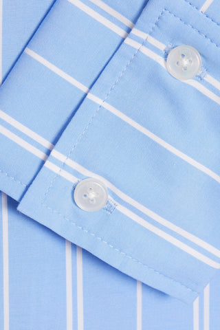 SIMKHAI RENATA CROPPED STRIPED COTTON-POPLIN SHIRT - Size XS
