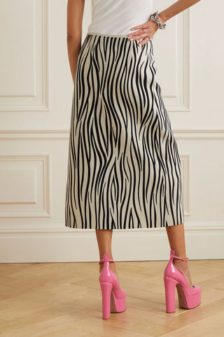 VALENTINO GARAVANI ZEBRA-PRINT WOOL-BLEND MIDI WRAP SKIRT - Size 38