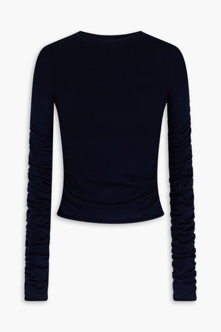 JACQUEMUS SARGAS RUCHED RIBBED-KNIT SWEATER - Size 42