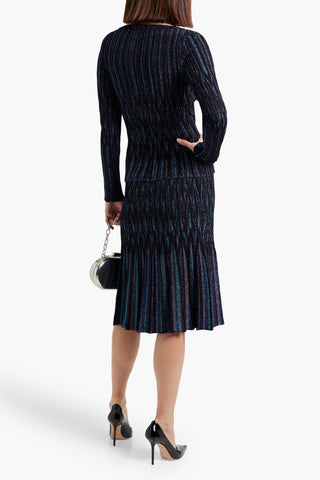 MISSONI METALLIC JACQUARD-KNIT SWEATER - Size 40
