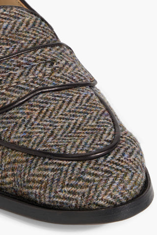 THOM BROWNE VARSITY HERRINGBONE TWEED LOAFERS - Size 8