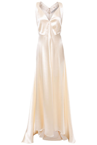 PHILOSOPHY DI LORENZO SERAFINI ASYMMETRIC CUTOUT SATIN-CREPE GOWN - Size 38