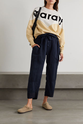 ISABEL MARANT SINEBA BELTED LYOCELL-BLEND TRACK PANTS - Size 38