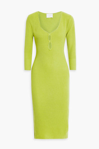 MICHELLE MASON CUTOUT RIBBED-KNIT DRESS - Size S