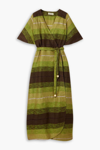 ADMONA FARID BELTED JACQUARD MAXI DRESS - Size L