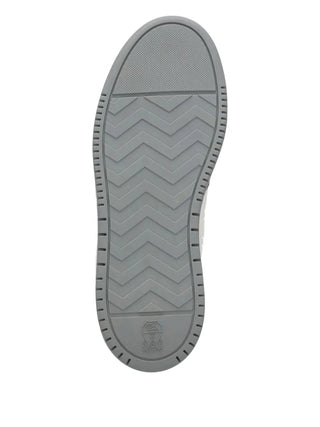 Brunello Cucinelli Ecru and Grey Paneled Low-Top Sneakers